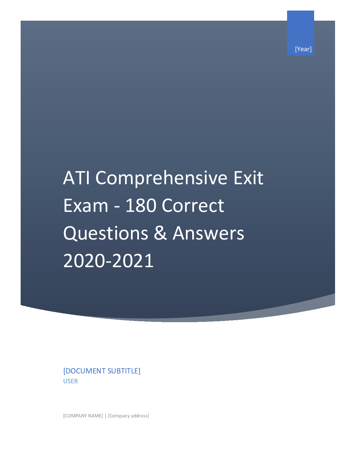 Preview image for ATI Comprehensive Exit Exam - 180 Correct Questions & Answers 2020-2021